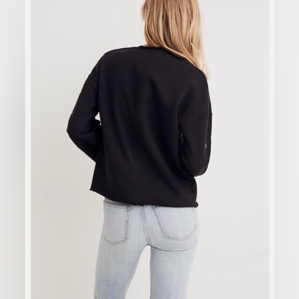 Madewell Womens Black Mile(s)‎ Starry Night Bell Sleeve Sweatshirt J8533 - Picture 5 of 9